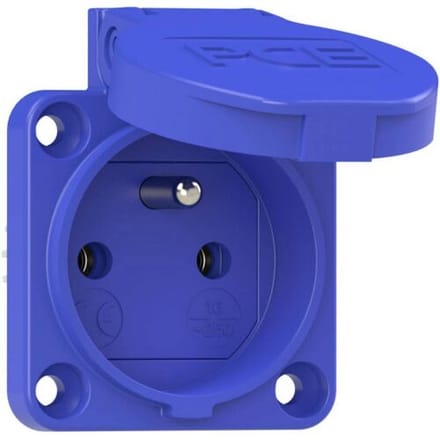 PC Electric 104-0bc Geaard stopcontact IP54 Blauw