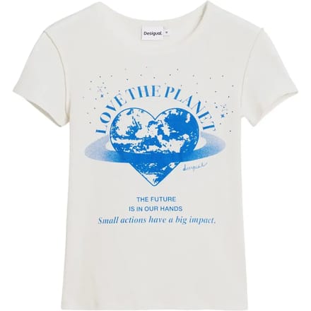 Graphic Print Short Sleeve Tee Wo - White Shirts