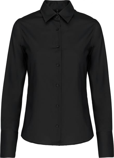 Kariban Dames non-iron blouse lange mouwen K538 - Black - M