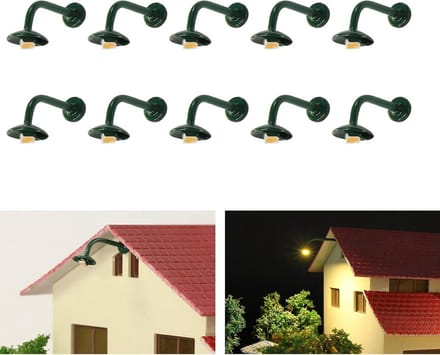 10 Stuks Set Modelbaan Lantaarnlampen 12V Warm Wit voor H0 Spoor