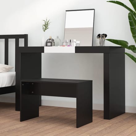 Tabouret de Maquillage Noir 70x35x45 cm Panneaux de Particules