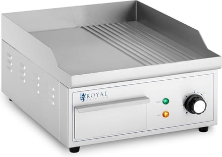 Royal Catering Elektrische grillplaat - 360 x 380 mm - Ribber + Flat - 2.000 W 10012027