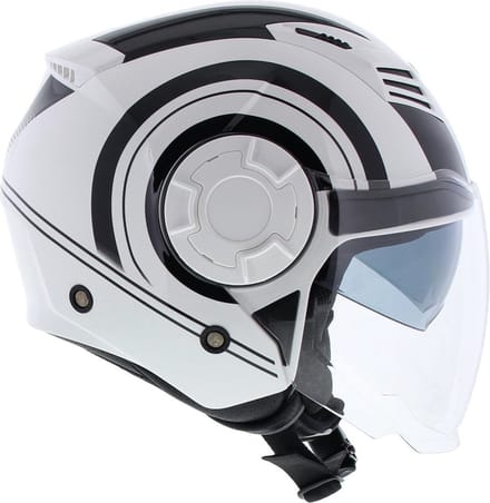 Vito Isola jethelm glans wit zwart XS - Scooterhelm & Motorhelm