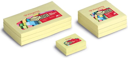 Pergamy notes 7,6x12,7cm geel 12st