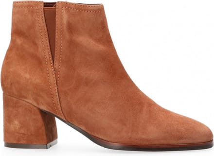 Van Dalen - Avila enkellaars op hak suede - Cognac - 38