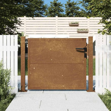 vidaXL - Tuinpoort - 100 - x - 100 - cm - Gepoedercoat - staal - Zwart - Vergrendelbaar