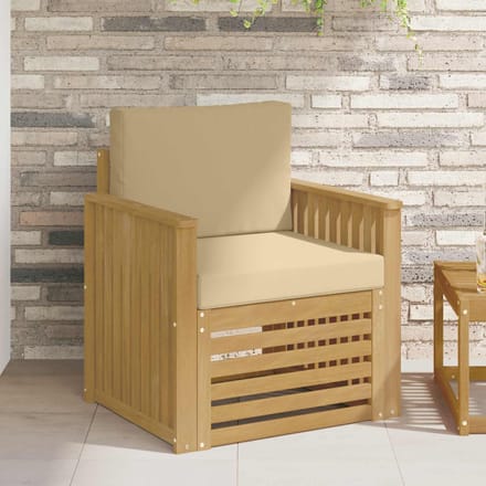 vidaXL - Buiten - bank - set - Polyester - Wit