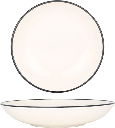 Bonna Diepbord - Linea Black - Porselein - 23 cm (1000cc) - set van 6