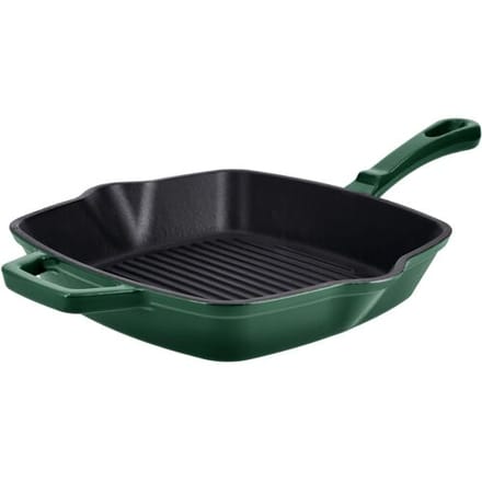 SILVERCREST Gietijzeren grillpan of koekenpan (Vierkant, groen)
