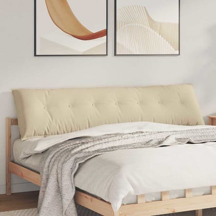 vidaXL - Rugkussen - Crèmekleurig - 200 - x - 50 - cm - Microvezel - Stof