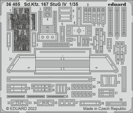 Eduard Modelbouwdecoratie - 36485 Accessoires for Sd. Kfz. 167 StuG IV - Photo-etch