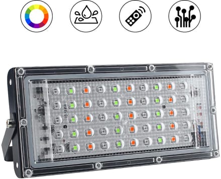 RGB LED schijnwerper - Afstandsbediening - IP65 Waterdicht - Floodlight - Buitenlamp - Breedstraler - 50W
