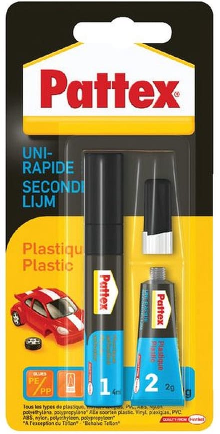 Secondenlijm pattex all plastic tube 2gr blister | 12 stuks