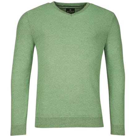 Baileys Trui Two-Tone Jacquard Interlock V-Neck Allover Plated Pastel Groen / male