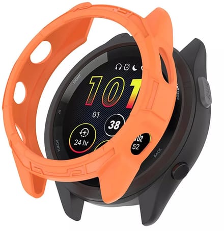 Strap-it Robuust TPU hoesje - bescherm case geschikt voor de Garmin Forerunner 265 (oranje)