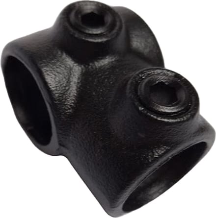 Buiskoppeling Zwart - Kort T-stuk - Ø 26,9mm - Matzwart gecoat - ABsteigerhout