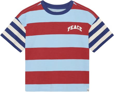 Noppies T-shirt stripe - Cerulean - Maat 92