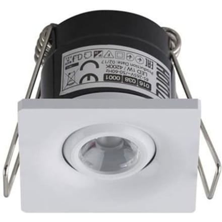Mini vierkante richtbare LED-spot 1W (8W) 4200K Wit wit