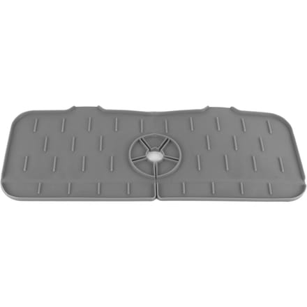 Tapis d'évier en silicone réutilisable, attrape-eau de robinet, tapis de drainage d'évier pour cuisine, salle de bain grise