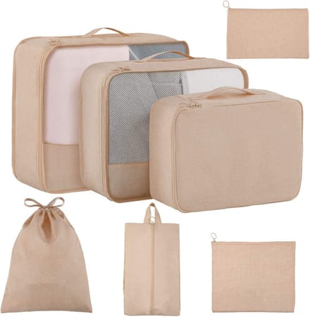 7 Delige Packing Cubes Set - Kleding Organizer - Bagage Organizers - Organizer voor koffer en backpack - Packing Cubes Compression - LOUZIR
