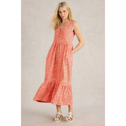 White Stuff Cameron Jersey Maxi Dress Red Print Größe: 6 REGULAR | Maxikleider Outlet | Damen | Rot