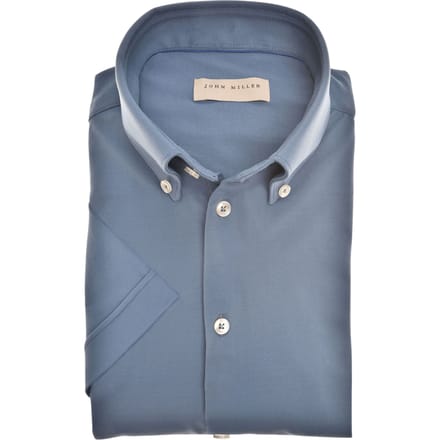 John Miller  Lange Mouw Overhemden Blauw 5142040