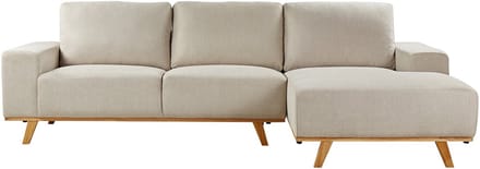 NORA - Hoekbank - Beige - Linkszijdig - Polyester
