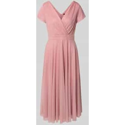 Glanzende Cocktailjurk met V-hals