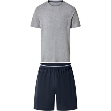 ESMARA MEN Korte heren pyjama (Grijs/donkerblauw, S)