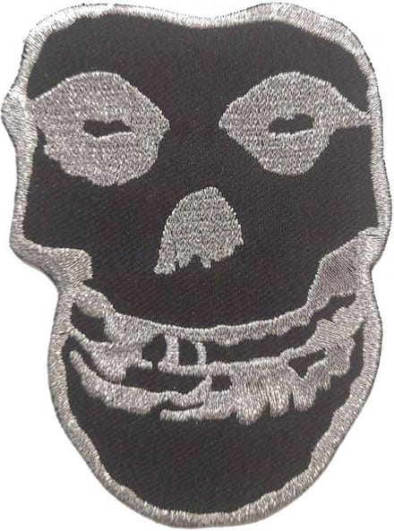 Misfits - Inverted Silver Skull Patch - Zwart