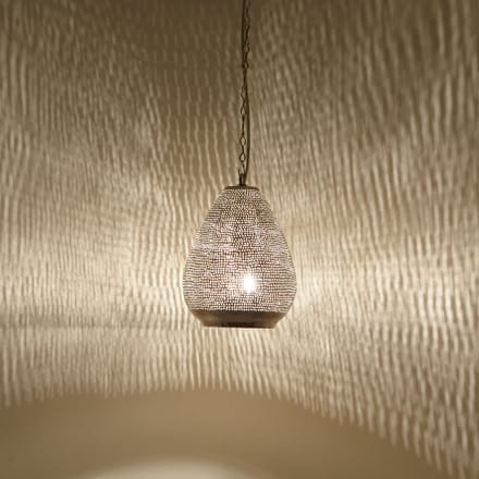 Hanglamp – pendellamp – echt verzilverd messing – voor woonkamer en slaapkamer – D18