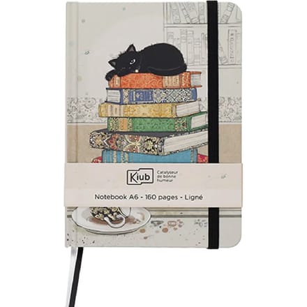 Notitieblok a6 gelijmde rug genaaid Kiub Bug Art Chaton Livres