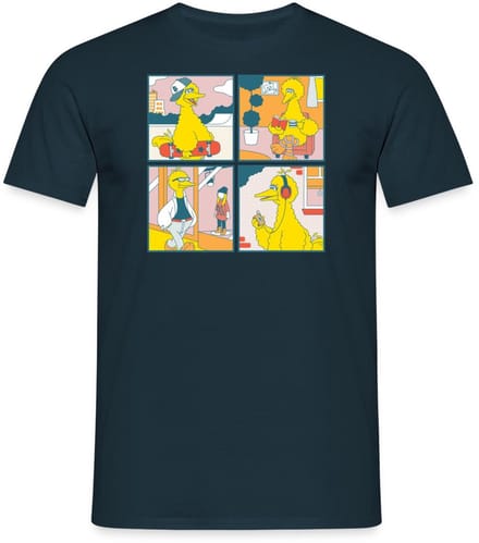Sesamstraat Bibo Striptegels T-Shirt Heren