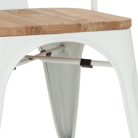 Stoel VANTAGGIO COMFORT W metallic wit / zitting van echt hout hjh OFFICE