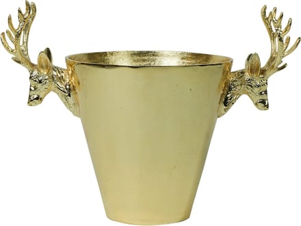 wijnkoeler hert champagne goud medium 23X24X17cm