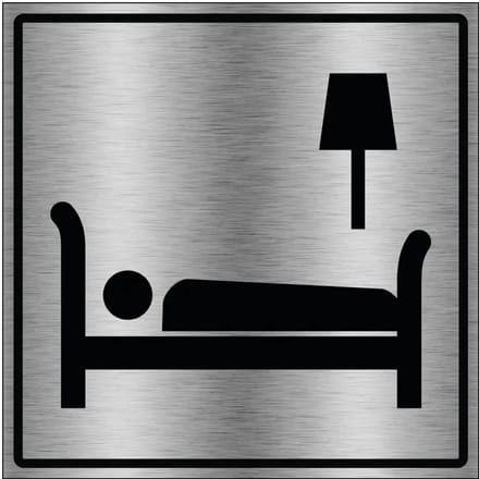 Hotel bord - gecoat brushed aluminium | 20 x 20 cm