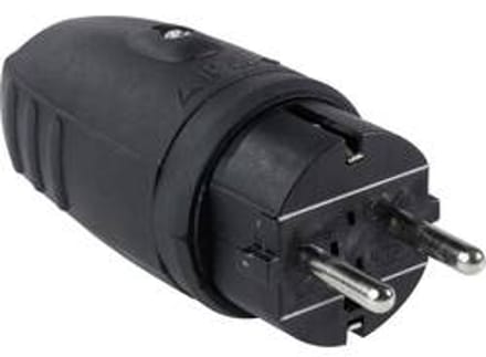 AS Schwabe 60410 Stekker met randaarde Rubber 230 V Zwart IP44
