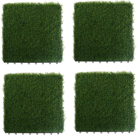 Kunstgras Tegels - Modulaire Gazon - Buiten Decoratie - In elkaar grijpend Design - 30x30cm - Groen