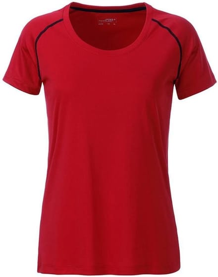James and Nicholson Dames/Dames Sport T-Shirt (Rood/zwart)
