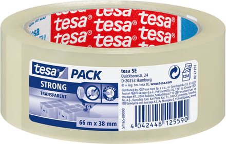 Verpakkingstape tesapack® Strong 66mx38mm transparant | 8 stuks