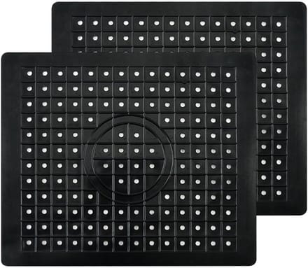 2 stuks afdruipmat, voedselveilig pvc, 31 x 26 cm, zwart