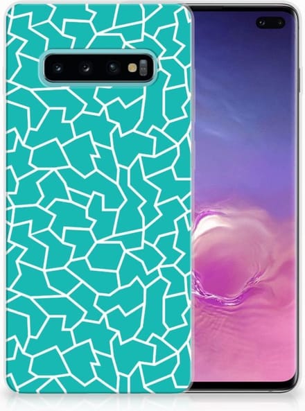 Samsung Galaxy S10 Plus Hoesje maken Cracks Blue