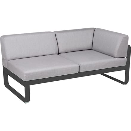 Fermob BELLEVIE hoekmodule rechts - 47 antraciet mat - 79 Flanelgrijs