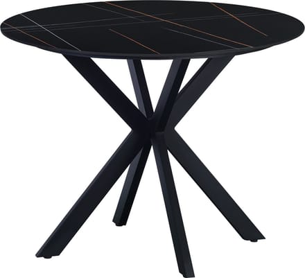 Dimehouse Eettafel Yuna marmerlook zwart 100 x 100 x 76 cm - Marmer - Modern - Rond