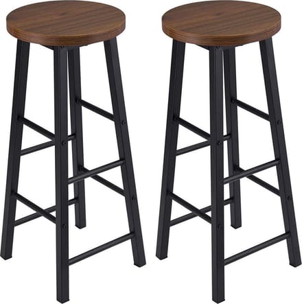 Barkrukken - Zithoogte 71cm - Donkerbruin - Set van 2 - Zonder rugleuning