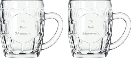 Gegraveerde Bierpul 55cl De Beste Schoonvader- De Beste Schoonmoeder
