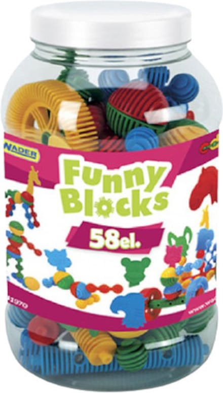 Wader Bouwpakket - Funny Blocks Junior - 58-delig - Creatieve Bouwset voor Kinderen