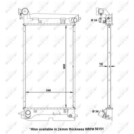 Radiator, motorkoeling NRF 53373