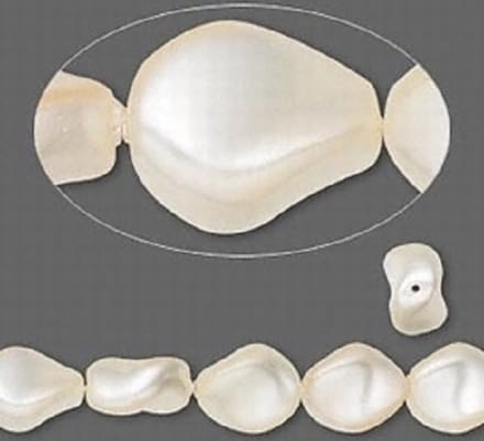 Swarovski Elements, 20 stuks Swarovski curve parels, 9x8mm, creamrose, 5826