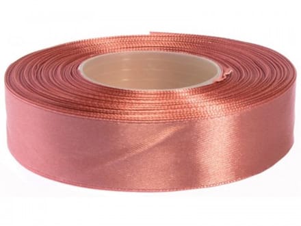 Hobbygroep satijnlint cadeau lint 25 mm 32 m donker koraal.